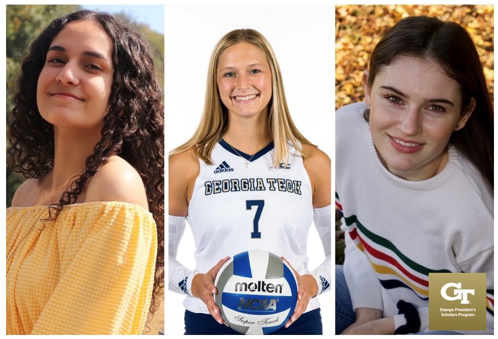 New Stamps President's Scholars include (from left to right) Mariah Castillo, Elizabeth Patterson, and Emmarose Stern. New Stamps President's Scholars include (from left to right) Mariah Castillo, Elizabeth Patterson, and Emmarose Stern.